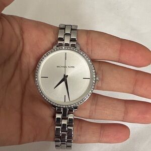 Michael Kors Silver Watch with Crystal Accents